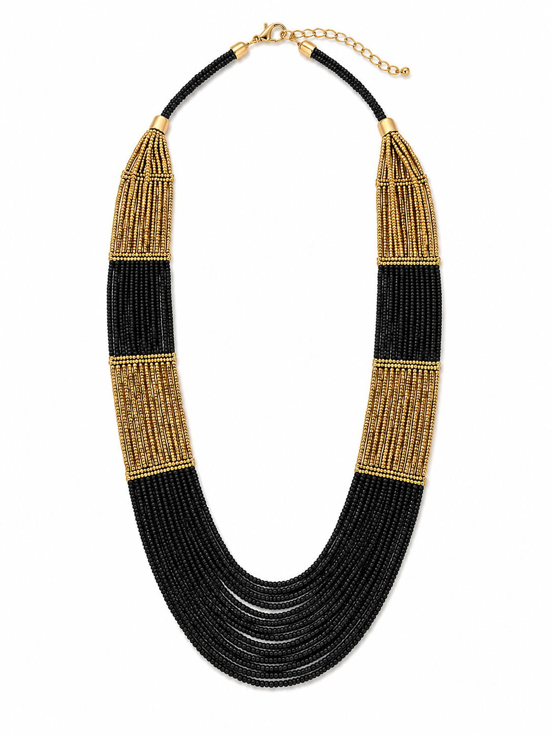 Brown and Golden handmade beaded necklace Garud Wear