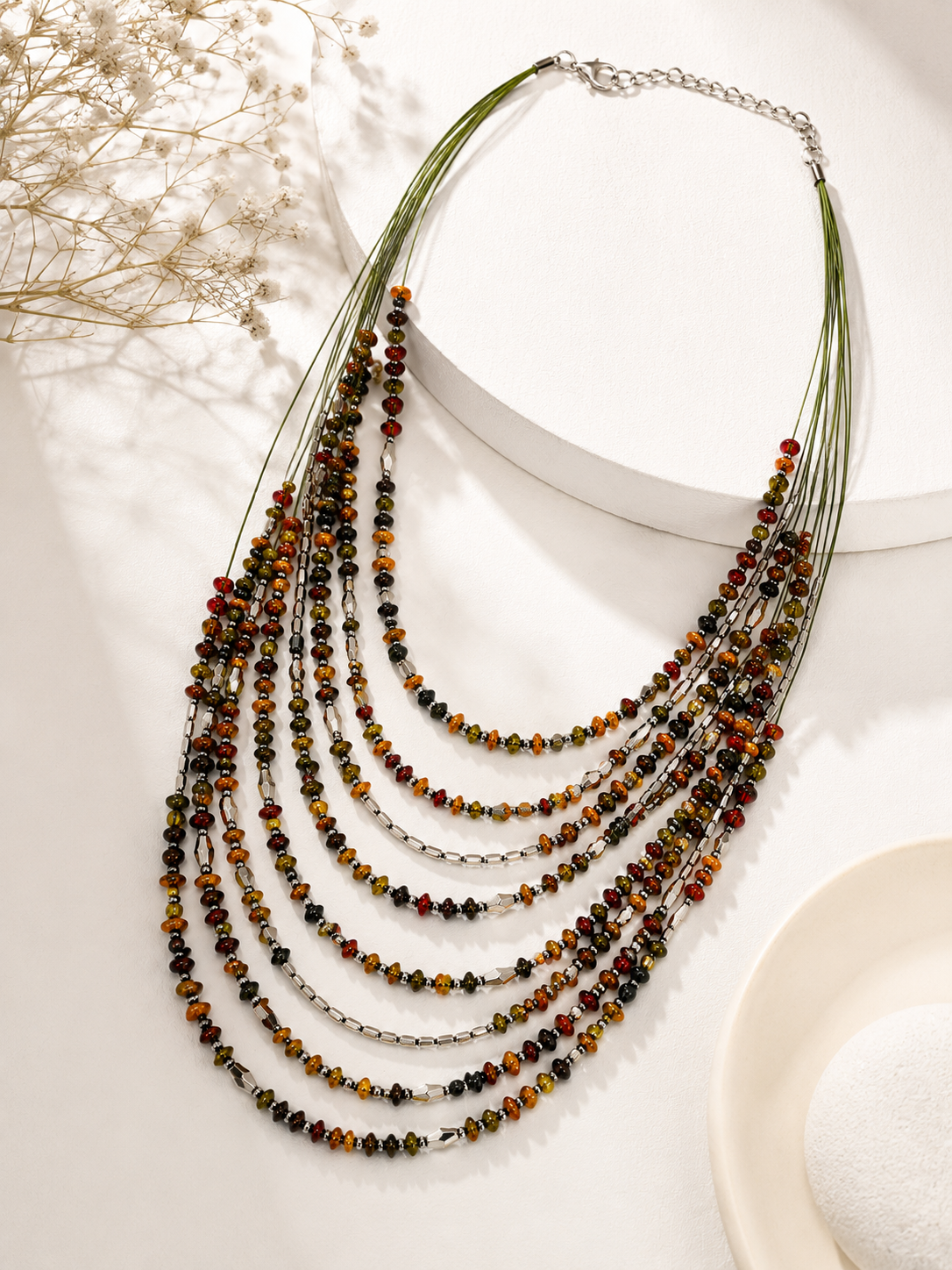 Multicolour layered necklace Garud Wear
