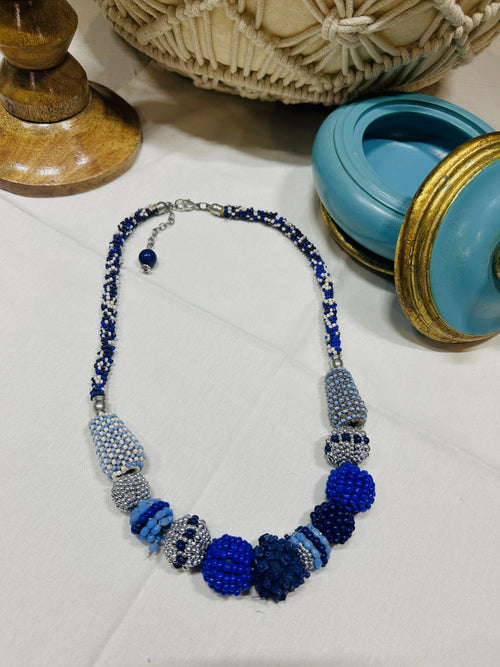 Blue Beads Necklace - Garud Wear