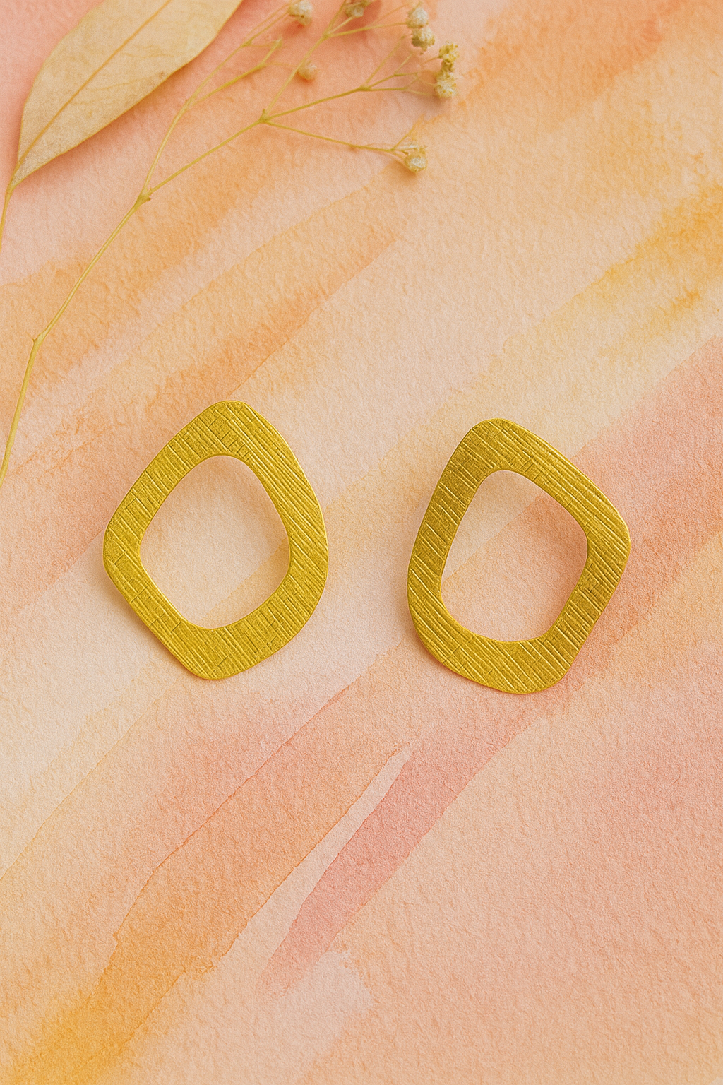 Golden Glow Handmade Brass Earrings Garud Wear