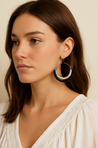 Elegant Ebony Beaded Earrings Garud Wear
