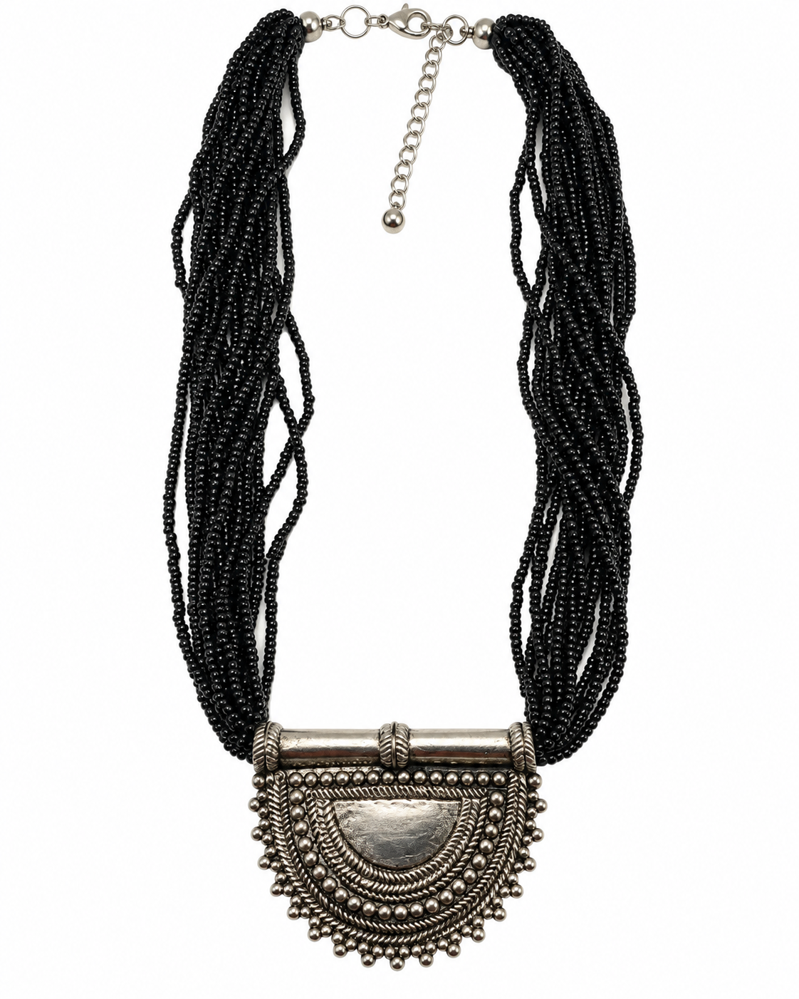 Black Beaded Necklace Garud Wear