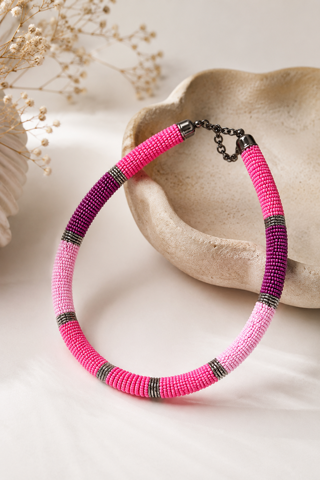 Pink Beads Elegant Handmade Garud Wear