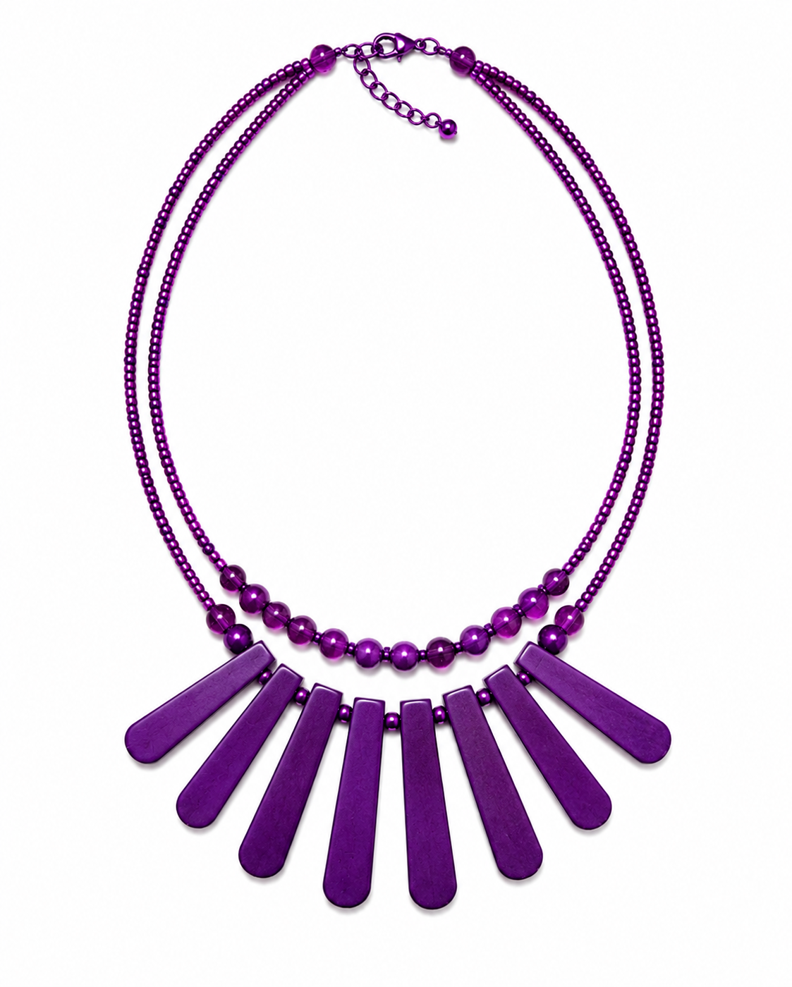 Purple Handcrafted Wooden Necklace Garud Wear