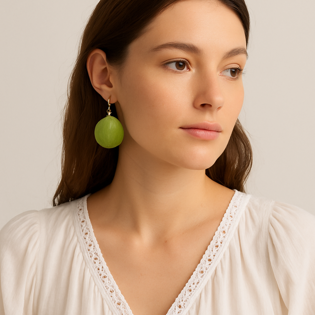 The Green Shell Breeze Earrings Garud Wear