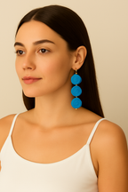 Blue Breeze Raffia Drop Earrings Garud Wear
