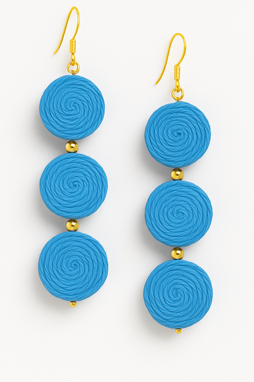 Blue Breeze Raffia Drop Earrings Garud Wear