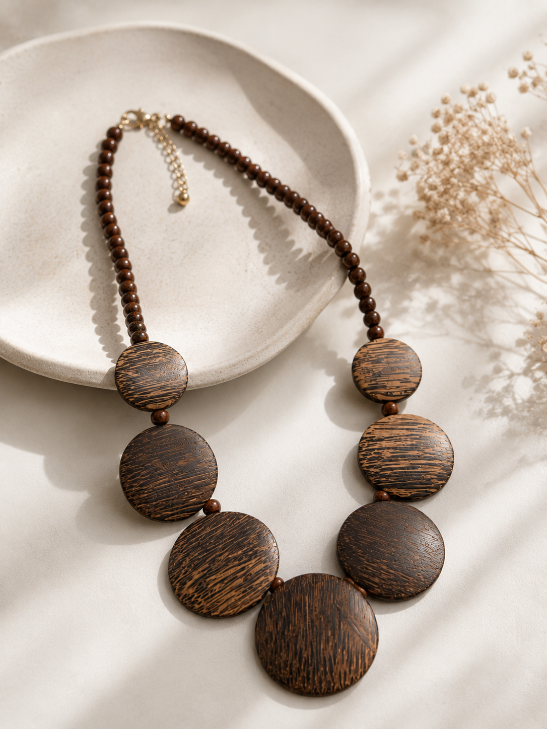 Handmade Wooden Round Necklace Garud Wear