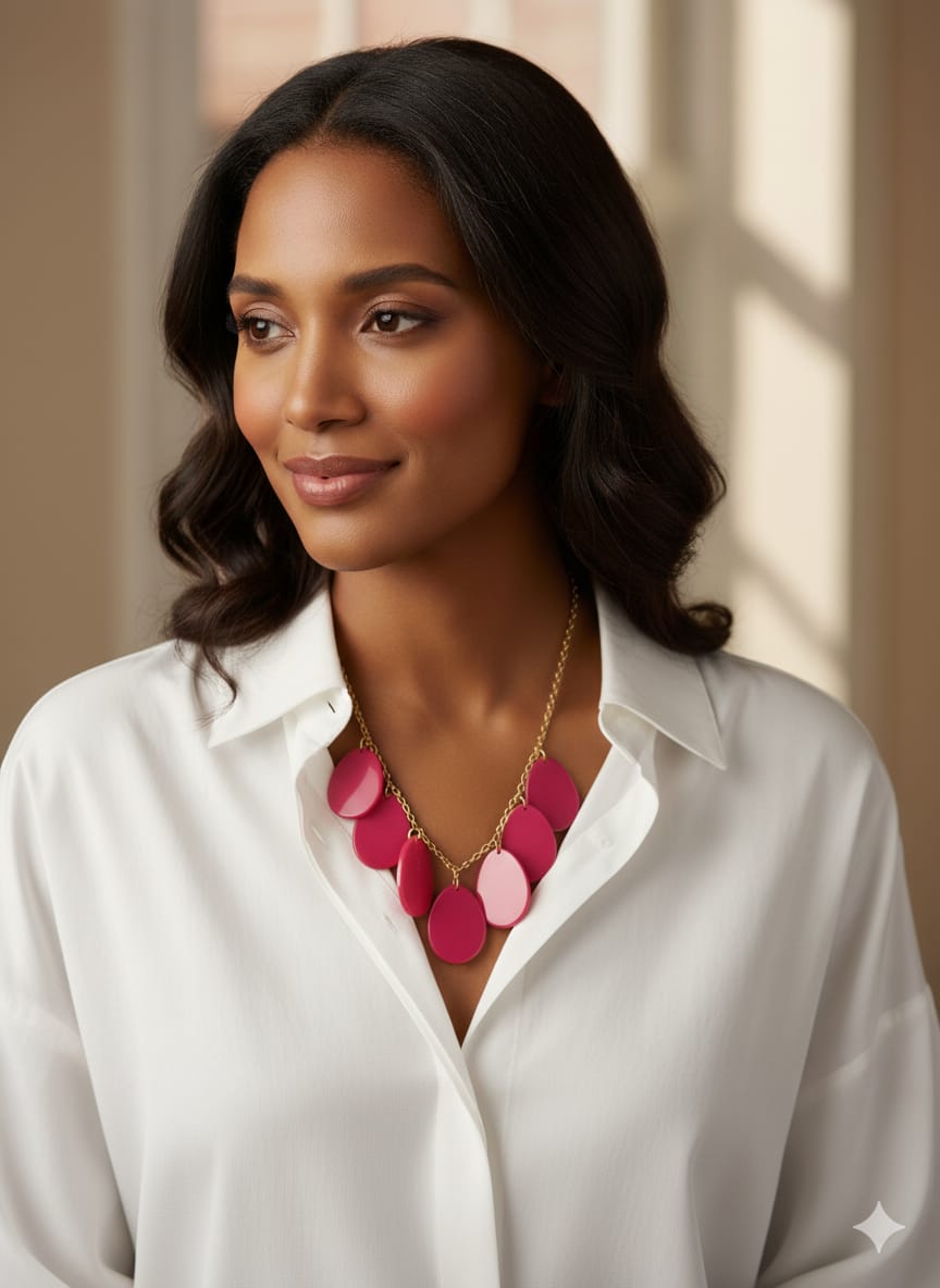 Radiant Rose Statement Necklace Garud Wear