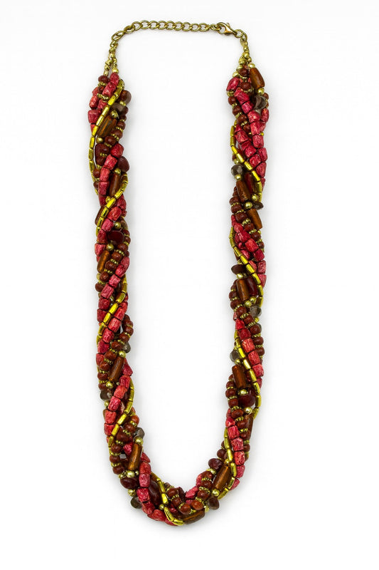 Radiant Ruby Glass Necklace Garud Wear