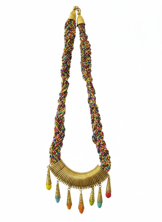 Radiant Harmony Handmade Multicolour Necklace Garud Wear
