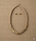 Earth Harmony Jute Necklace & Lotus Earrings Set Garud Wear