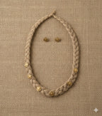 Earth Harmony Jute Necklace & Lotus Earrings Set Garud Wear