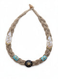 Elegant Blue-Black Handcrafted Jute Necklace Garud Wear