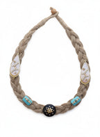 Elegant Blue-Black Handcrafted Jute Necklace Garud Wear