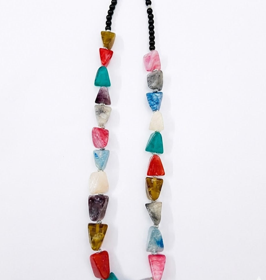 Multicolour stone necklace