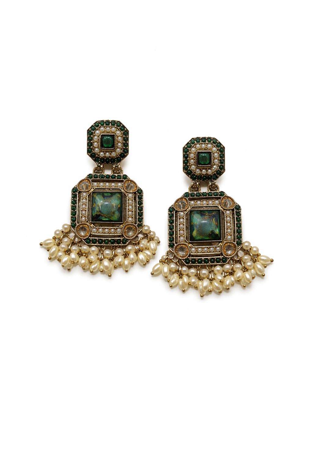 Emerald Elegance Studs Garud Wear