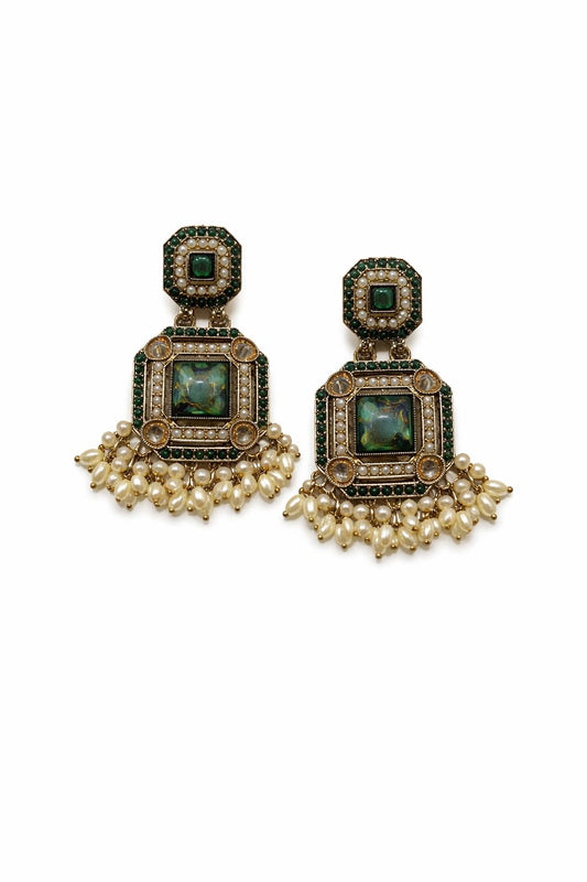 Emerald Elegance Studs Garud Wear