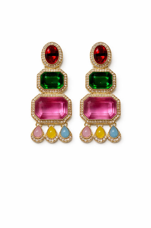 Rainbow Emerald Studs Garud Wear