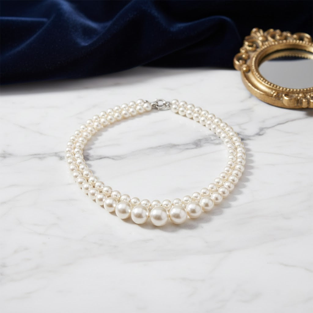 Pearl White Beaded Necklace