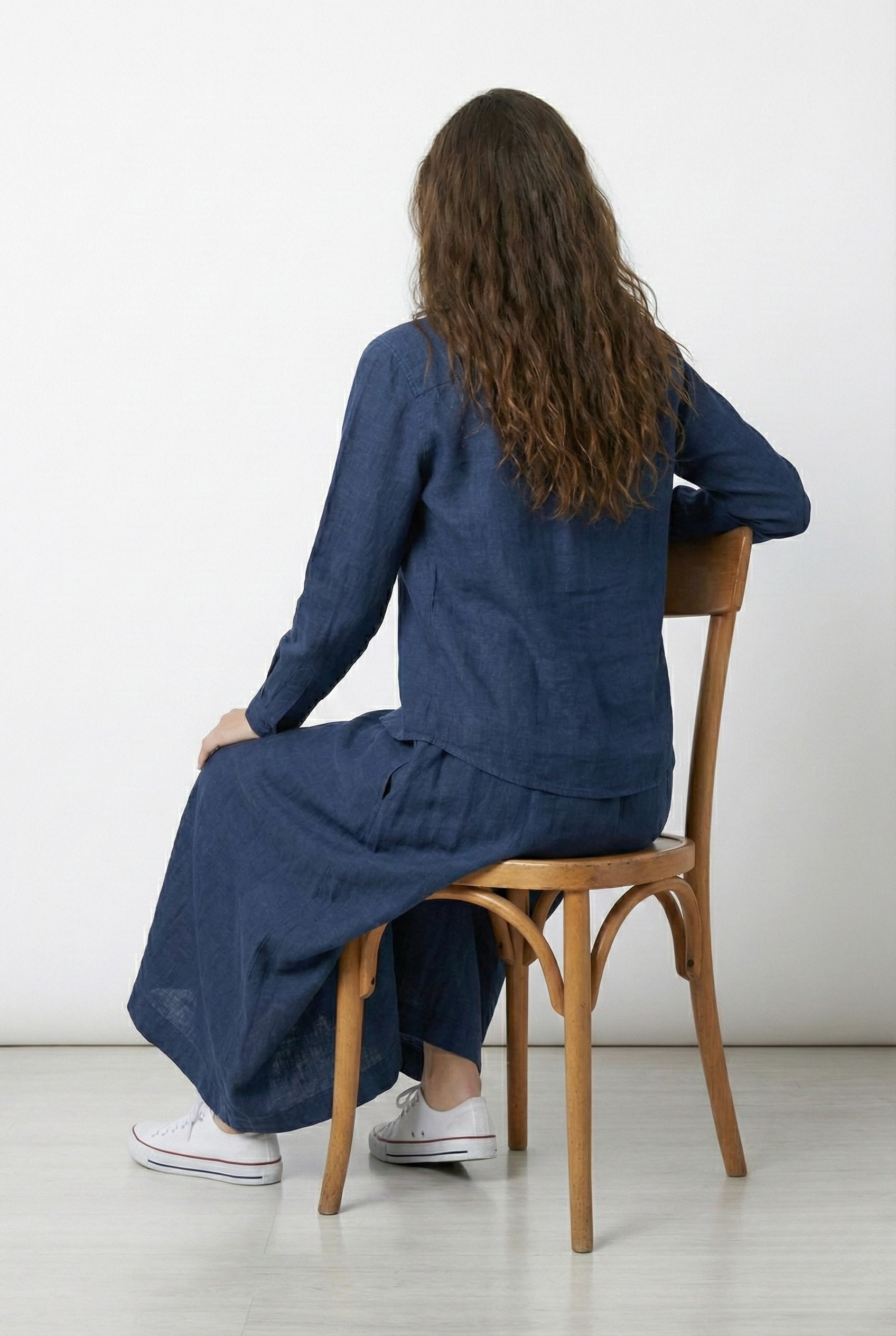 Blue Linen Cord Set Garud Wear