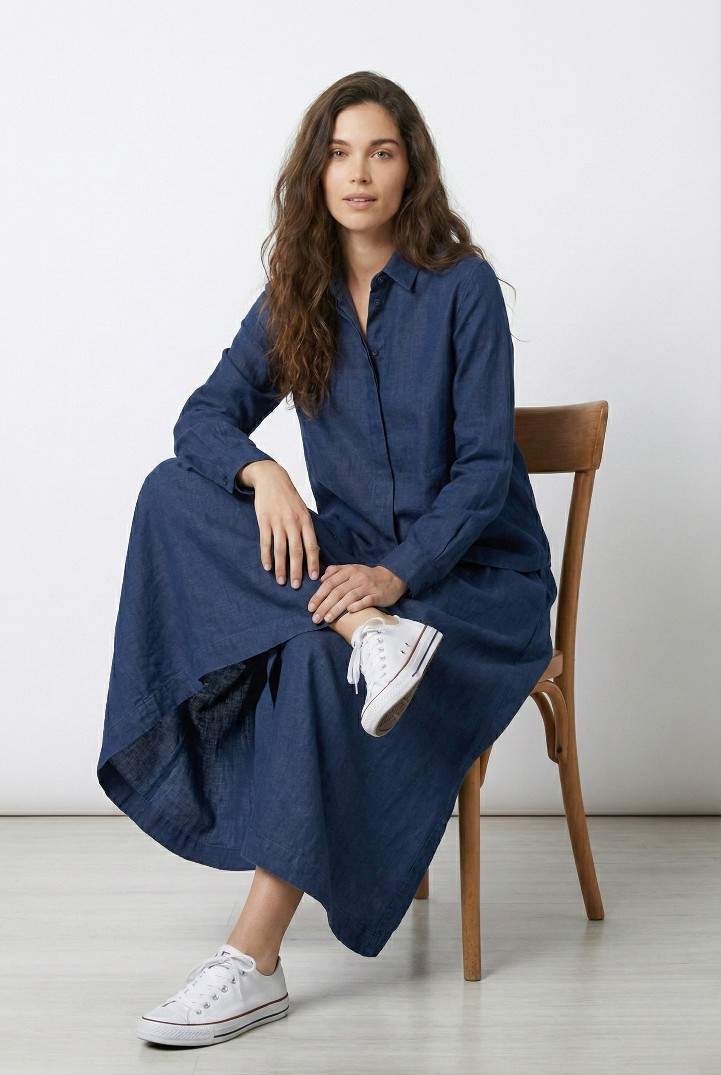 Blue Linen Cord Set Garud Wear